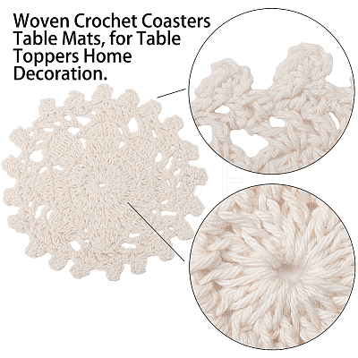 Gorgecraft Woven Crochet Coasters Table Mats DIY-GF0001-15-1