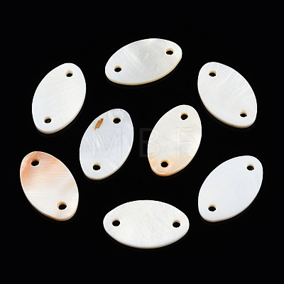 Natural Freshwater Shell Connector Charms SHEL-N026-214A-A01-1