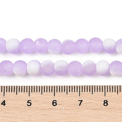 Frosted Crackle Glass Beads Strands GLAA-U001-8mm-M04-1