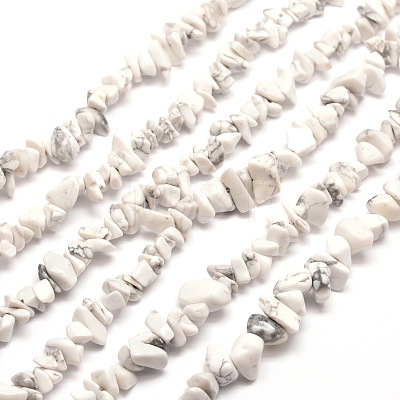 Synthetic White Howlite Chip Bead Strands X-G-M205-53-1
