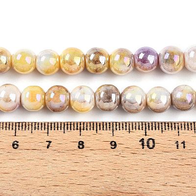 Electroplated Glass Beads Strands GLAA-C023-01K-1