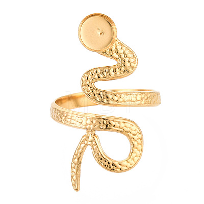 Snake 304 Stainless Steel Cuff Ring Components STAS-T066-28G-1