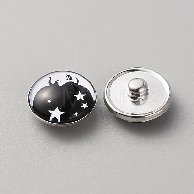 Platinum Plated Brass Jewelry Snap Buttons BUTT-WH0050-M01-1