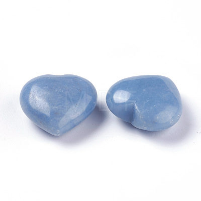 Natural Blue Aventurine Heart Love Stone G-O174-10-1
