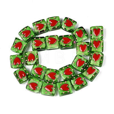 Handmade Spray Painted Lampwork Beads LAMP-N035-02F-1