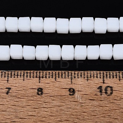 Opaque Frosted Glass Beads Strands GLAA-N072-01A-B01-1