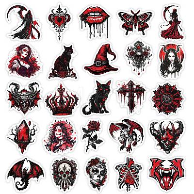 50Pcs Halloween Theme PVC Adhesive Waterproof Stickers PW-WGE2BF0-01-1