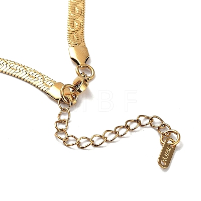 Ion Plating(IP) 304 Stainless Steel Herringbone Chain Necklace NJEW-D045-11G-1