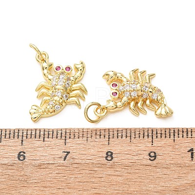 Brass Micro Pave Camellia Cubic Zirconia Pendants CU-E003-18G-25-1