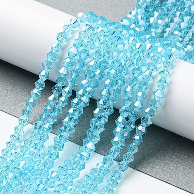 Transparent Electroplate Glass Beads Strands EGLA-A039-T2mm-A20-1