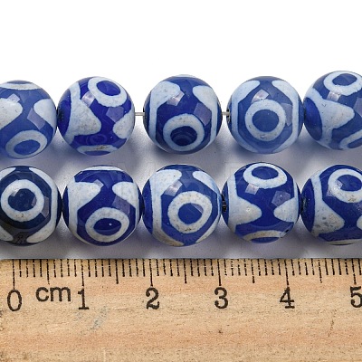 Blue Tibetan Style dZi Beads Strands TDZI-NH0001-A03-01-1