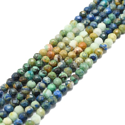 Natural Chrysocolla and Lapis Lazuli Beads Strands G-P457-A03-08-1