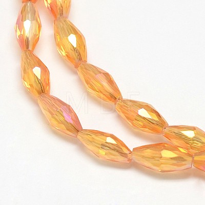 Electroplate Crystal Glass Rice Beads Strands EGLA-F042-A-1