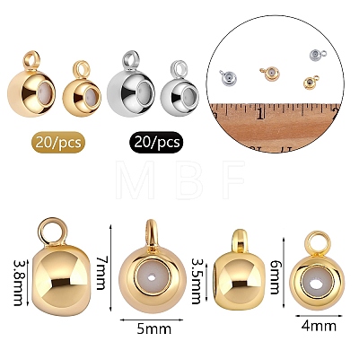40Pcs 4 Style Brass Tube Bails KK-SZ0006-39-1