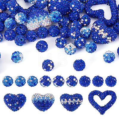 58Pcs Handmade Polymer Clay Rhinestone Beads CLAY-BT0001-08-1