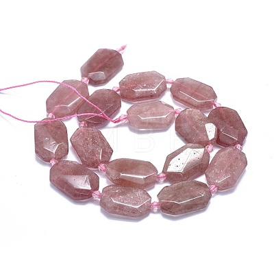 Natural Strawberry Quartz Beads Strands G-O179-F10-1