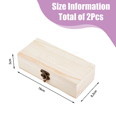 Rectangle Unfinished Wood Craft Storage Boxes CON-WH0095-57-1