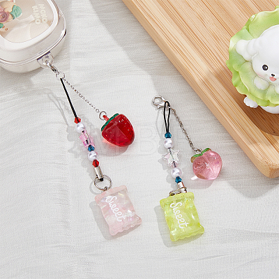 Candy Resin Pendant Decoration HJEW-AB00011-1