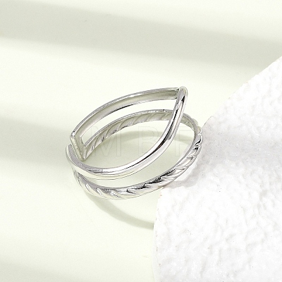 304 Stainless Steel Cuff Open Rings RJEW-P188-02D-P-1