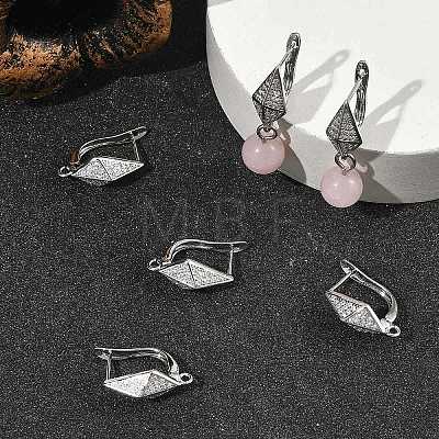 SHEGRACE Brass Micro Pave Cubic Zirconia Hoop Earring Findings XGRQ79841-936P-1