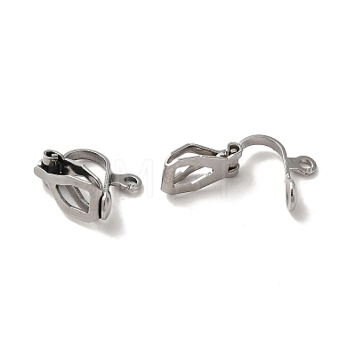 Tarnish Resistant 304 Stainless Steel Clip-on Earring Findings X-STAS-E192-05P-1