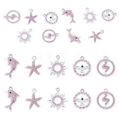 10Pcs 5 Styles Alloy Pendants FIND-TADJ0001-26B-1