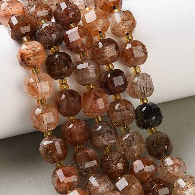 Natural Black Gold Rutilated Quartz Beads Strands GG-CBABD99-03B-1
