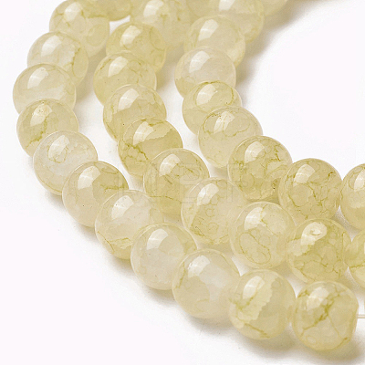 Spray Painted Glass Beads Strands X-GLAA-A038-C-41-1