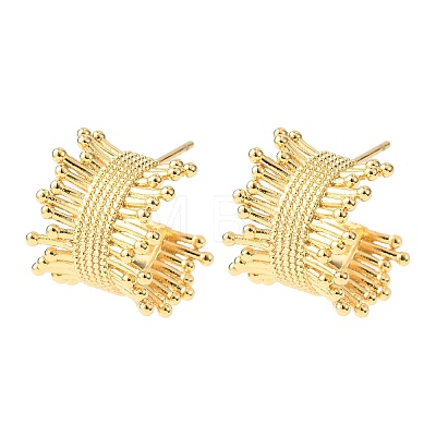 C-Shaped Brass Stud Earrings EJEW-D346-02G-1