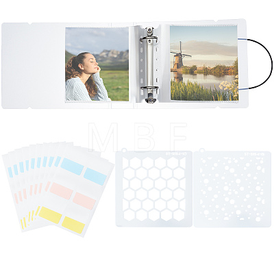 Square PVC Loose Leaf Binder Postcard Phote Album with 50 Pockets Transparent Sleeve Protectors Sets DIY-CP0008-01-1