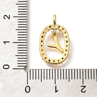 Brass Micro Pave Cubic Zirconia Pendants ZIRC-P123-01G-Y02-1