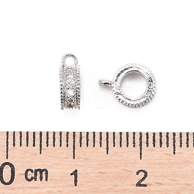 Rack Plating Brass Micro Pave Cubic Zirconia Tube Bails X-ZIRC-I012-05P-RS-1