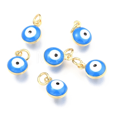 Brass Enamel Charms LS-KK-B024-02G-A-1