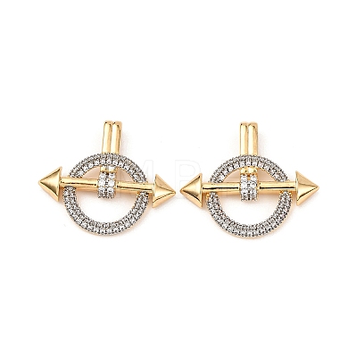 Brass Micro Pave Cubic Zirconia Pendants KK-G543-14GP-02-1