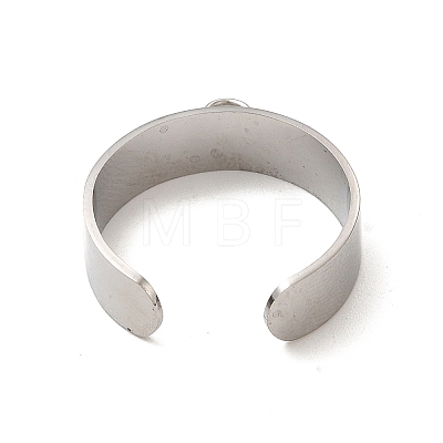 304 Stainless Steel Open Cuff Ring Components STAS-C067-01A-P-1