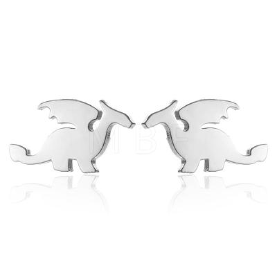 Cute Mini Flying Dragon Animal Earrings for Girls - Stainless Steel. ST2673684-1