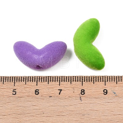 Flocking Opaque Acrylic Beads OACR-G055-02E-1