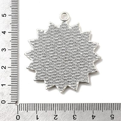 Tibetan Style Alloy Sun Pendant Cabochon Settings X-TIBEP-N003-70AS-1
