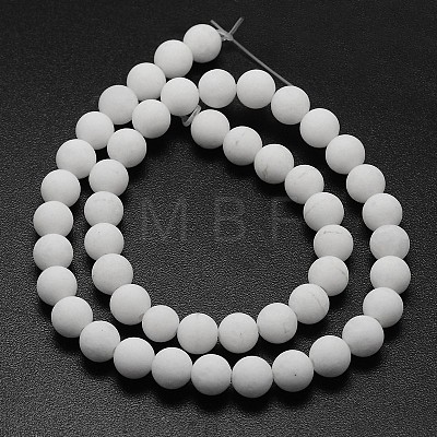 Natural White Jade Beads Strands G-D695-8mm-1