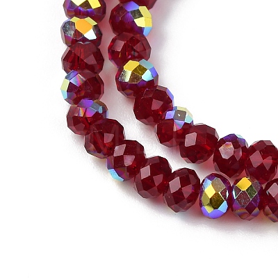 Electroplate Transparent Glass Beads Strands EGLA-A046-01A-09-1