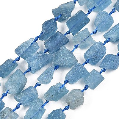 Raw Rough Natural Aquamarine Beads Strands G-D101-A05-02-1