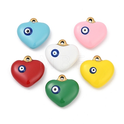 304 Stainless Steel Enamel Pendants STAS-Q350-19G-1