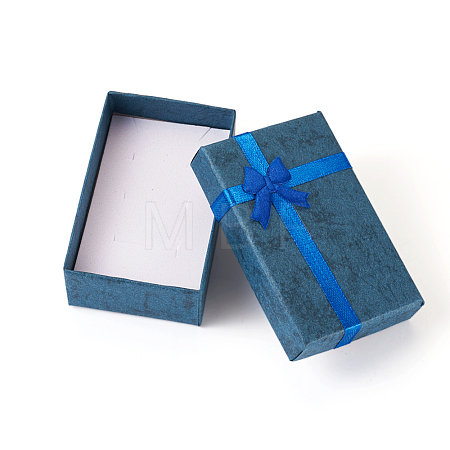 6Pcs Rectangle Paper Jewelry Gift Boxes with Bowknot CON-YW0001-69-1