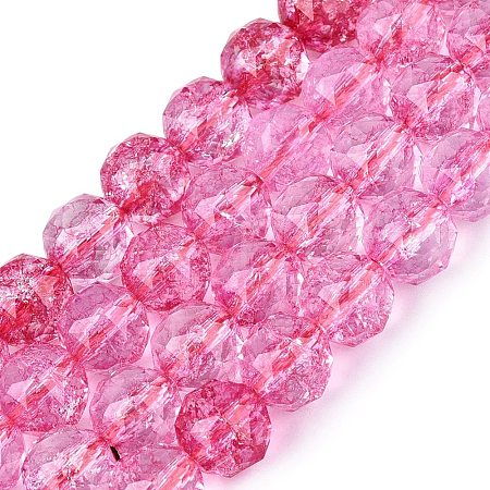 Crackle Transparent Glass Beads Strands GLAA-Q108-02A-12-1