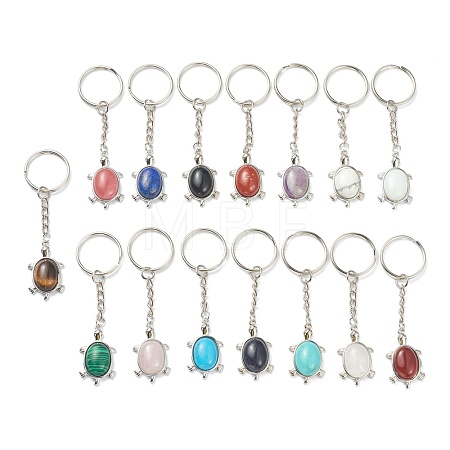 Natural & Synthetic Mixed Gemstone Keychain KEYC-P010-C-1