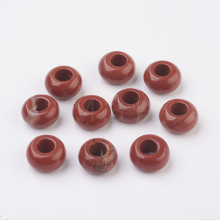 Natural Red Jasper European Beads LS-X-G-G740-14x8mm-04-1