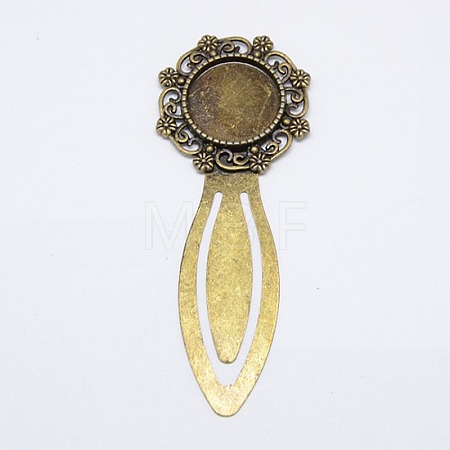 Tibetan Style Bookmark Cabochon Settings TIBE-S154-AB-NR-1