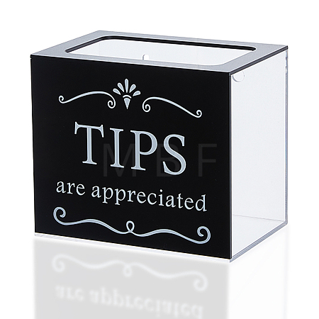 Acrylic Donate Tips Storage Boxes CON-WH0099-83B-1