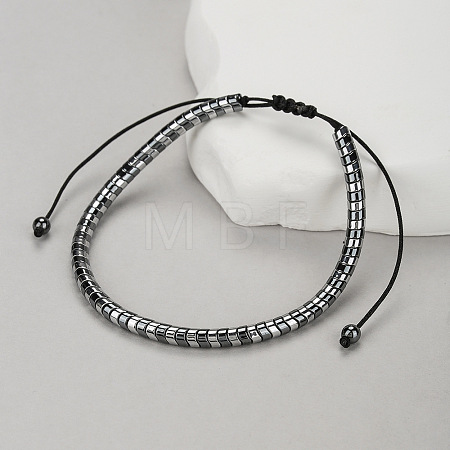 Two Tone Synthetic Non-magnetic Hematite Beads Braided Bead Bracelets WG8D2F5-02-1