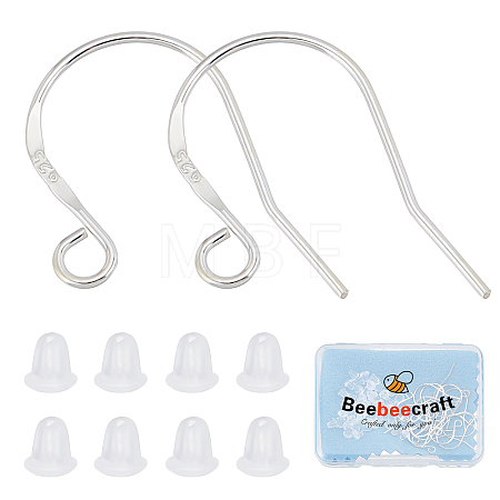 10 Pairs 925 Sterling Silver Earring Hooks STER-BBC0001-36-1
